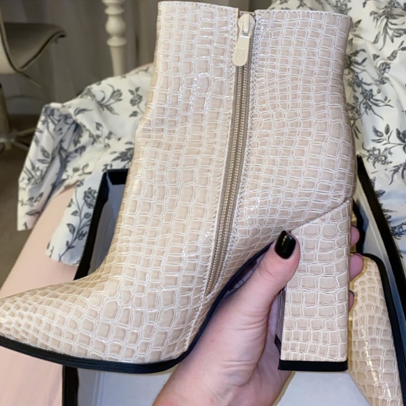 Booties beige snakeskin - Picture 2 of 2